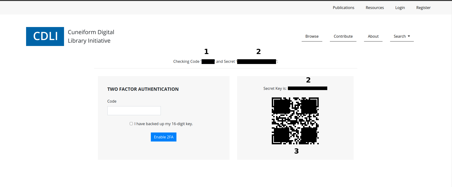 Two Factor Authentication Setup